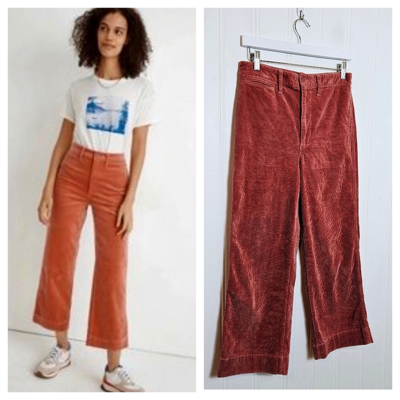 Madewell Pants - Madewell Corduroy Pants Womens Size 27 Slim Emmett Wide-Leg Cords